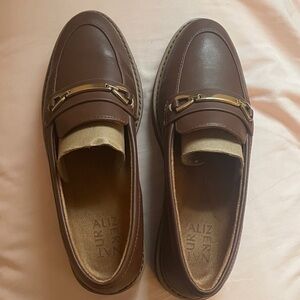 Naturalizer Women’s Brown Loafers with Gold Accent